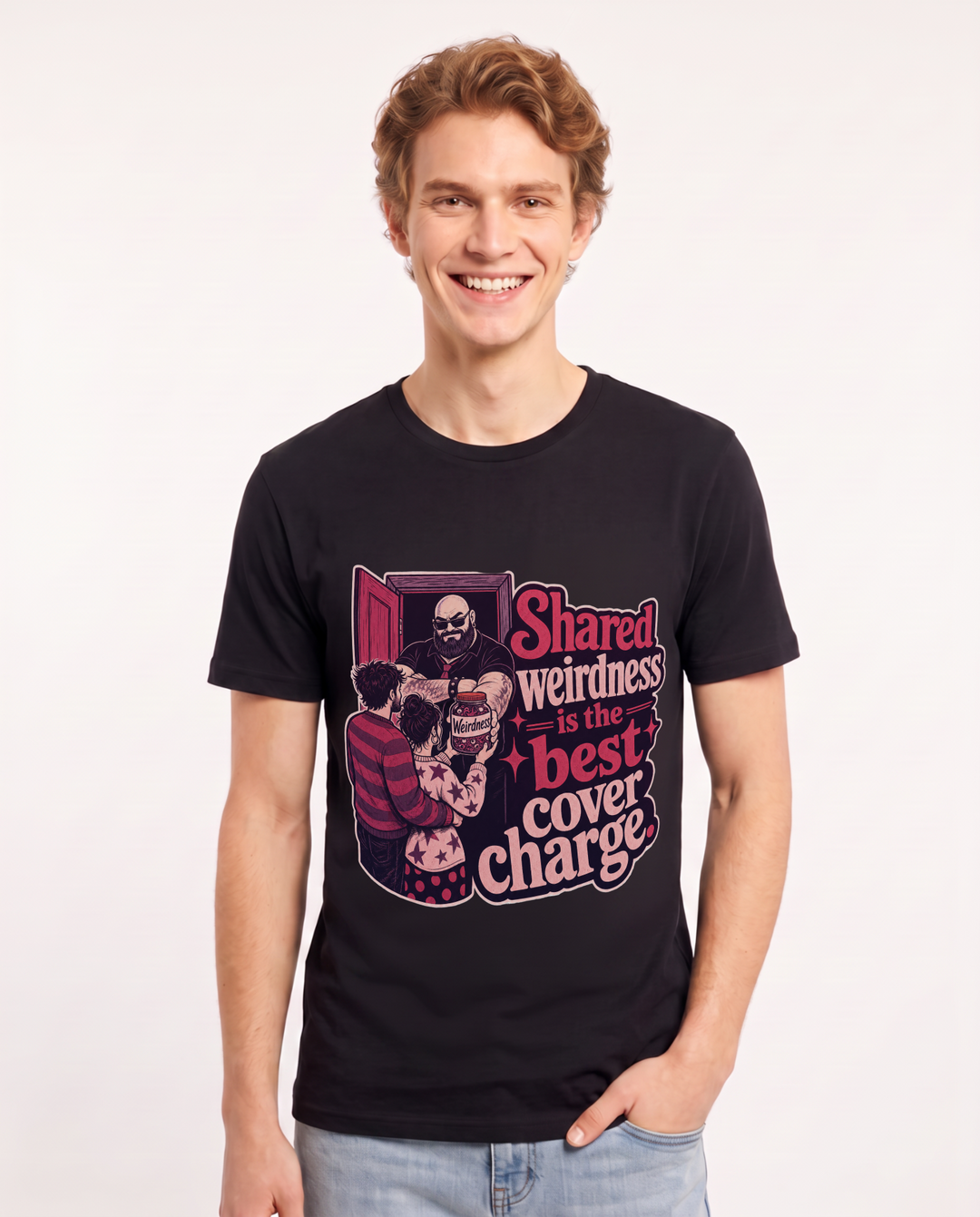 Couples Black T-Shirt for Men – Everyday Expression Graphic Tee product image 3