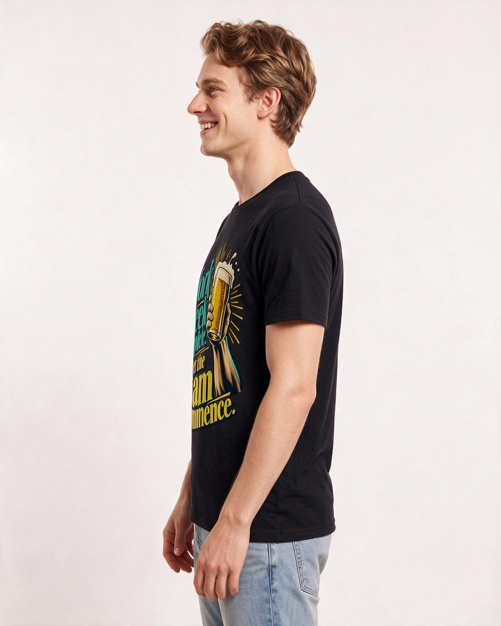 Beer Black T-Shirt for Men – Everyday Expression Graphic Tee product image 2