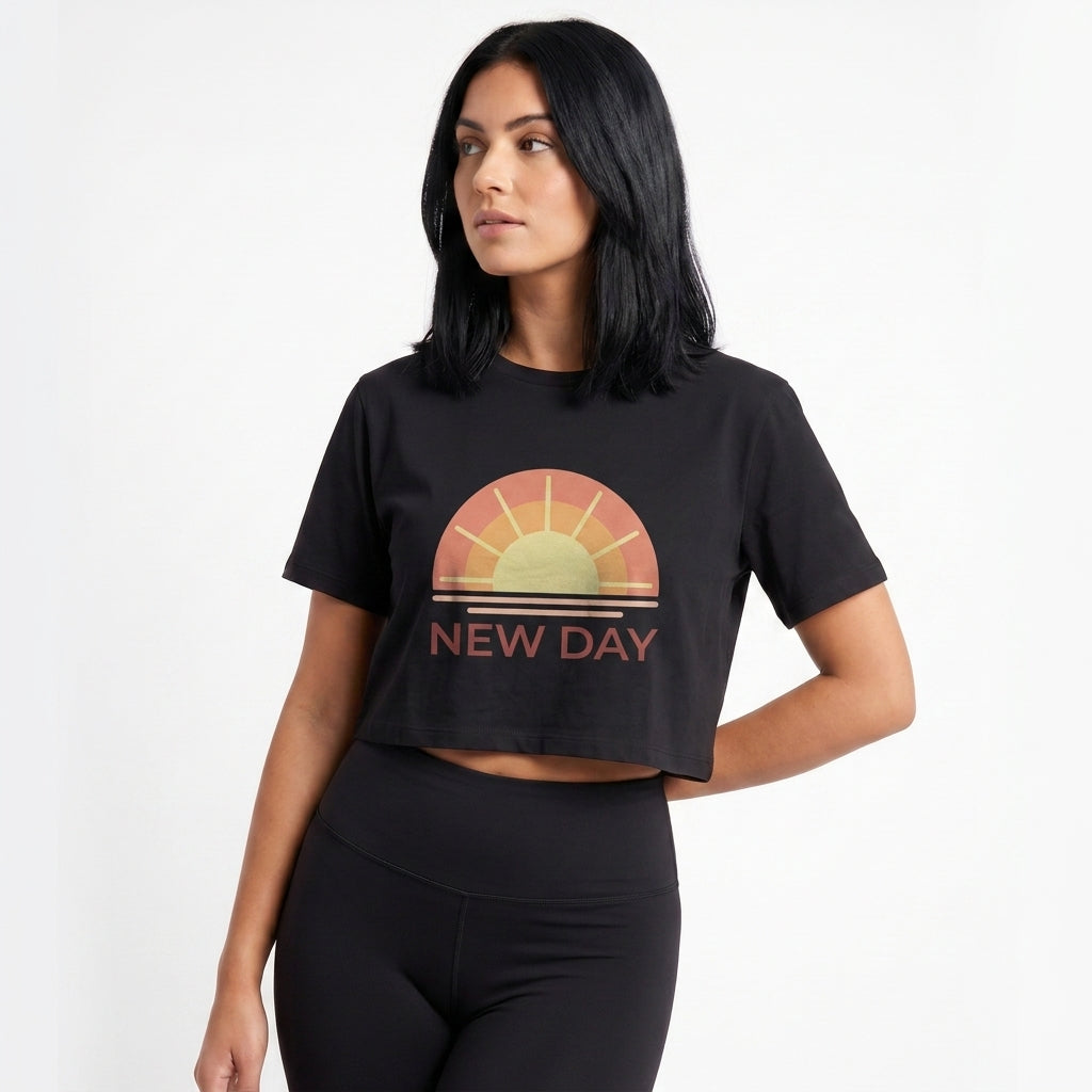 Fresh Start Vibes Crop Top mockup 1