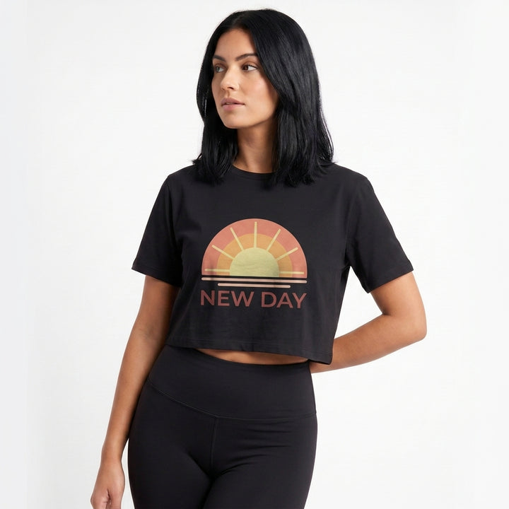 Fresh Start Vibes Crop Top mockup 1