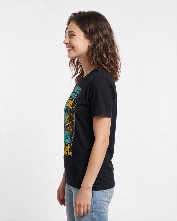Pride Women's Black T-Shirt – Queer enough to be loud, safe enough to be quiet. product image 2