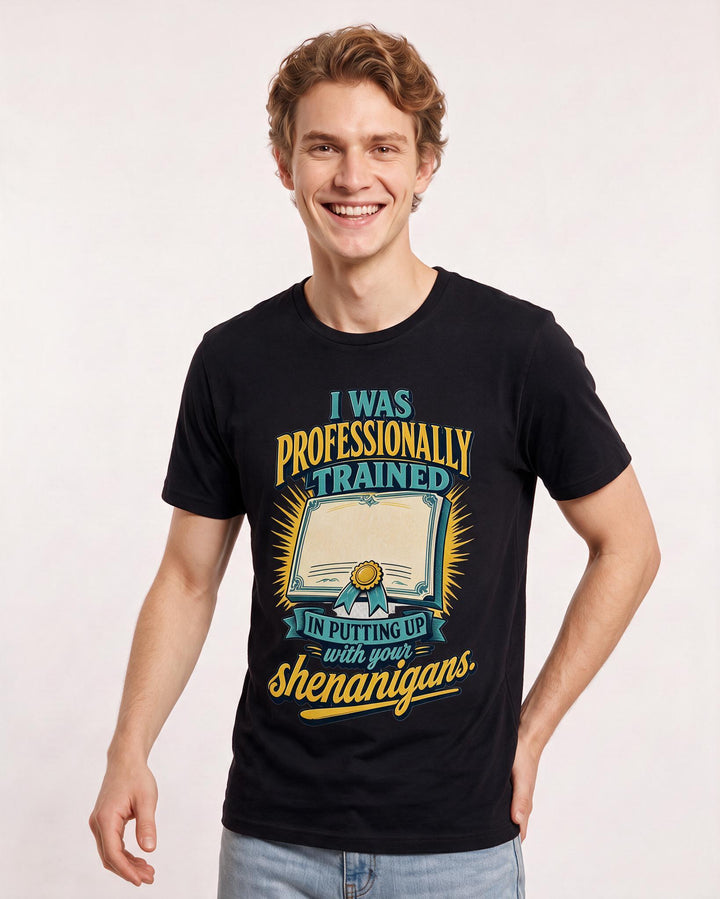 Couples Black T-Shirt for Men – Everyday Expression Graphic Tee product image 3