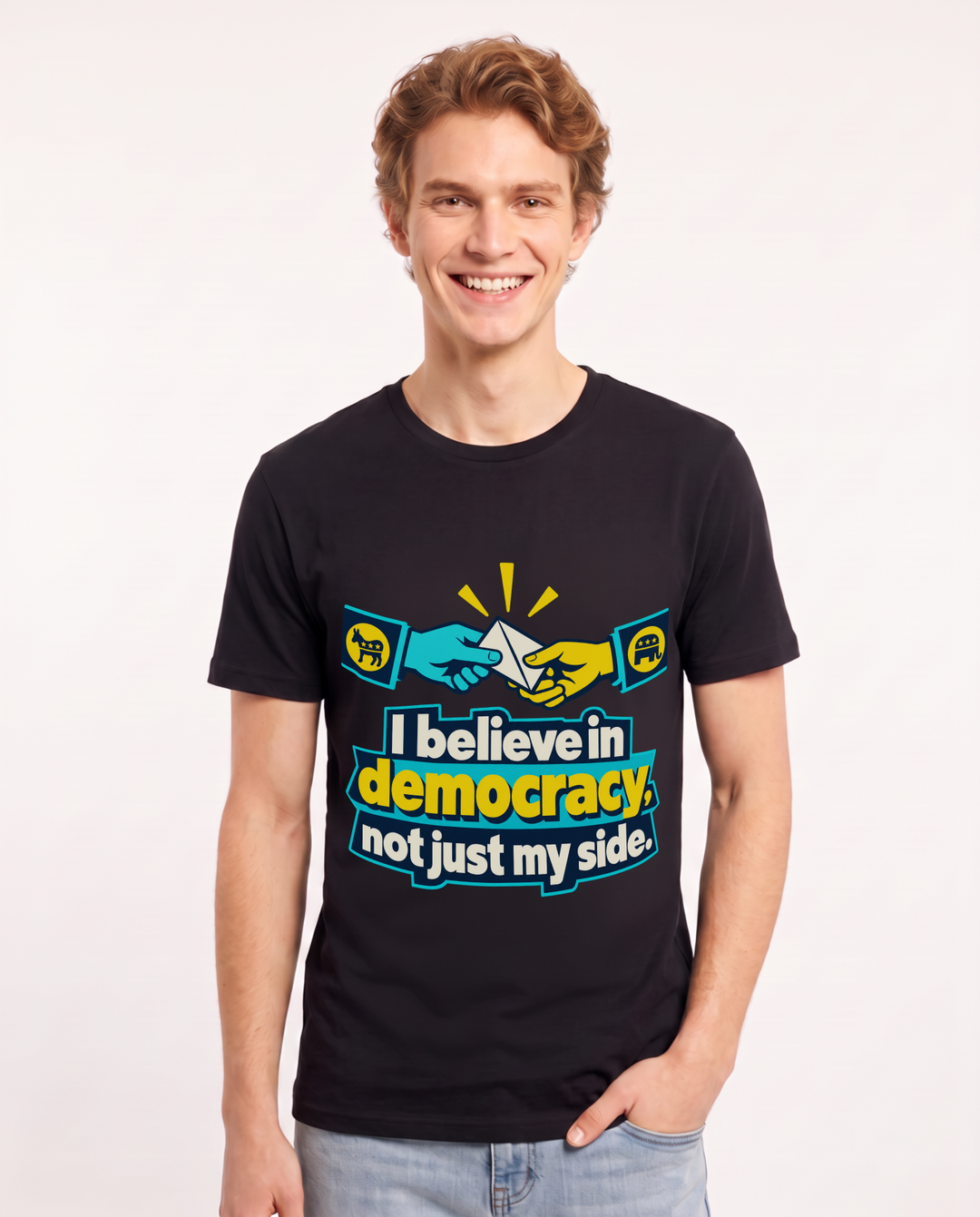 Political Statement Black T-Shirt for Men – Everyday Expression Graphic Tee product image 3