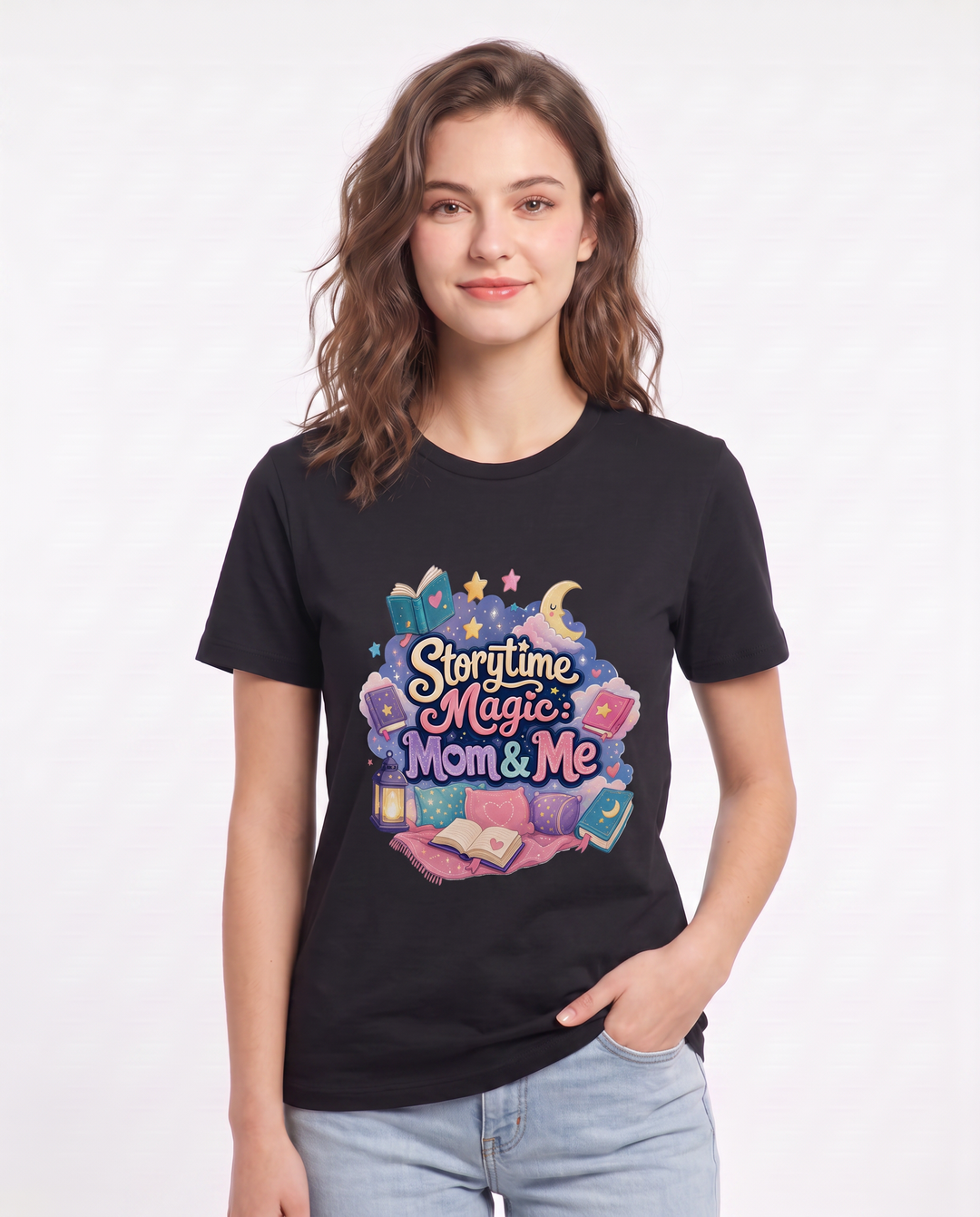 Storytime Magic: Mom & Me Women's Black T-Shirt product image 1