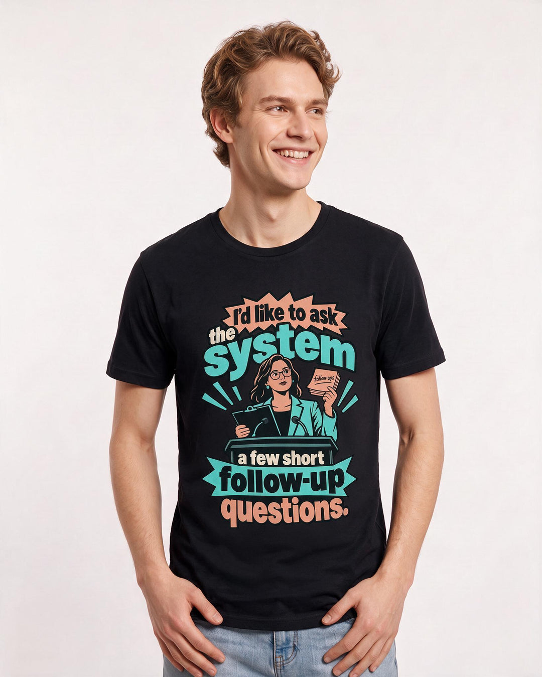Political Statement Black T-Shirt for Men – Everyday Expression Graphic Tee product image 1