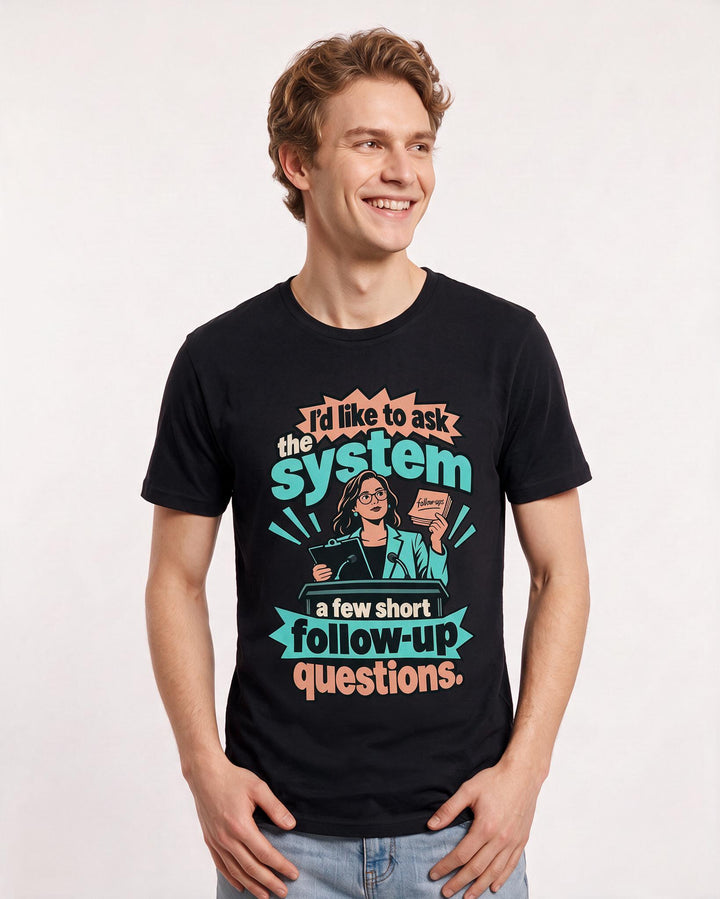 Political Statement Black T-Shirt for Men – Everyday Expression Graphic Tee product image 1