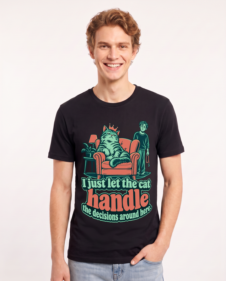 Cat Lover Black T-Shirt for Men – Everyday Expression Graphic Tee product image 3