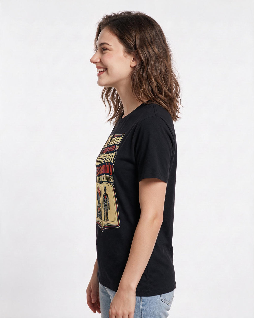 Neurodiversity Black T-Shirt for Women – Everyday Expression Graphic Tee product image 2