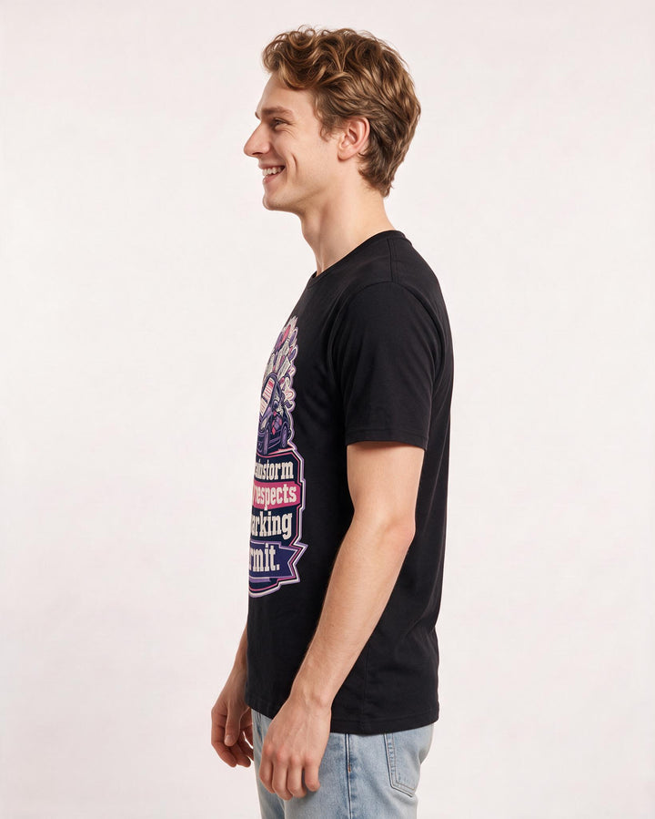 Neurodiversity Men's Black T-Shirt – My brainstorm rarely respects its parking permit. product image 2
