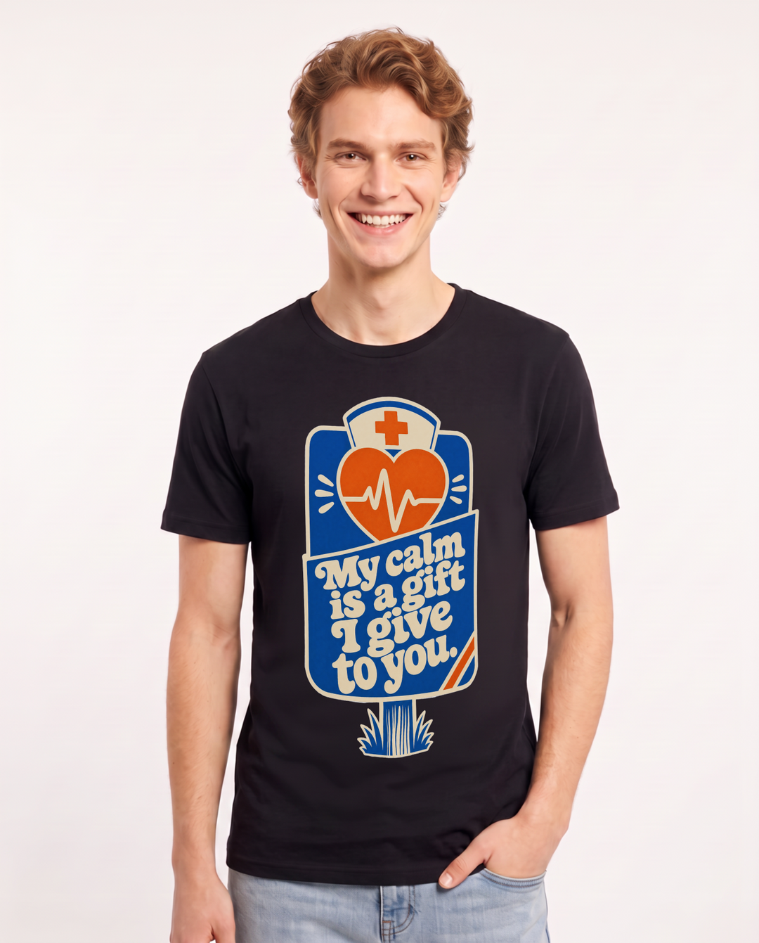 Nurse Gift Men's Black T-Shirt - My calm is a gift I give to you. product image 1