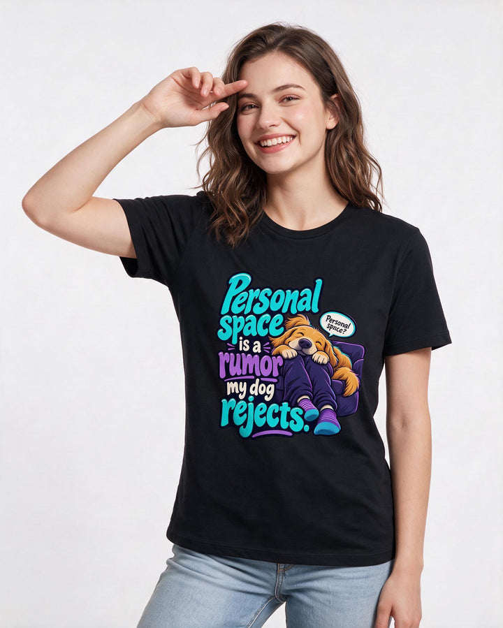 Cat Lover Black T-Shirt for Women – Everyday Expression Graphic Tee product image 1