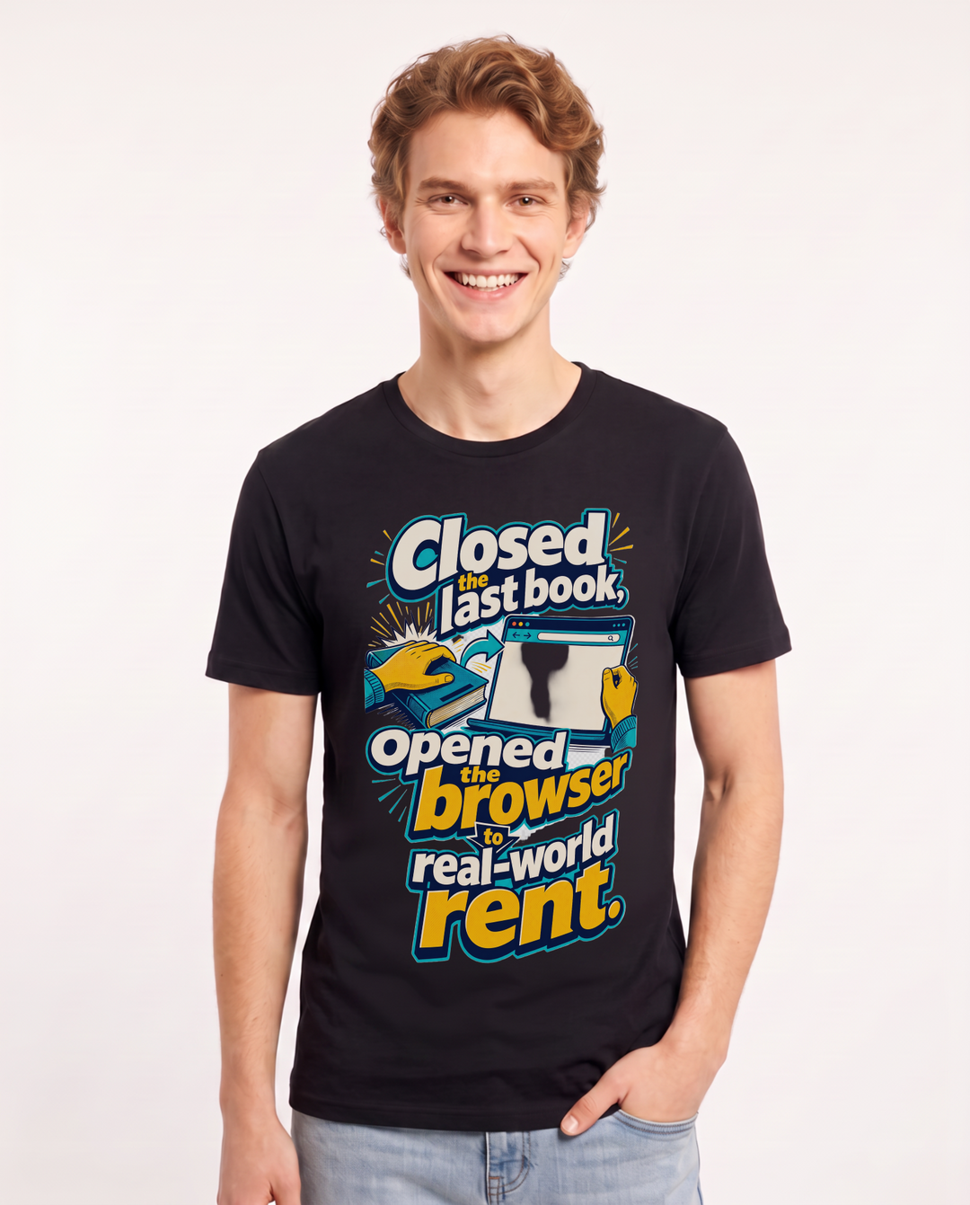 Graduation Black T-Shirt for Men – Everyday Expression Graphic Tee product image 3