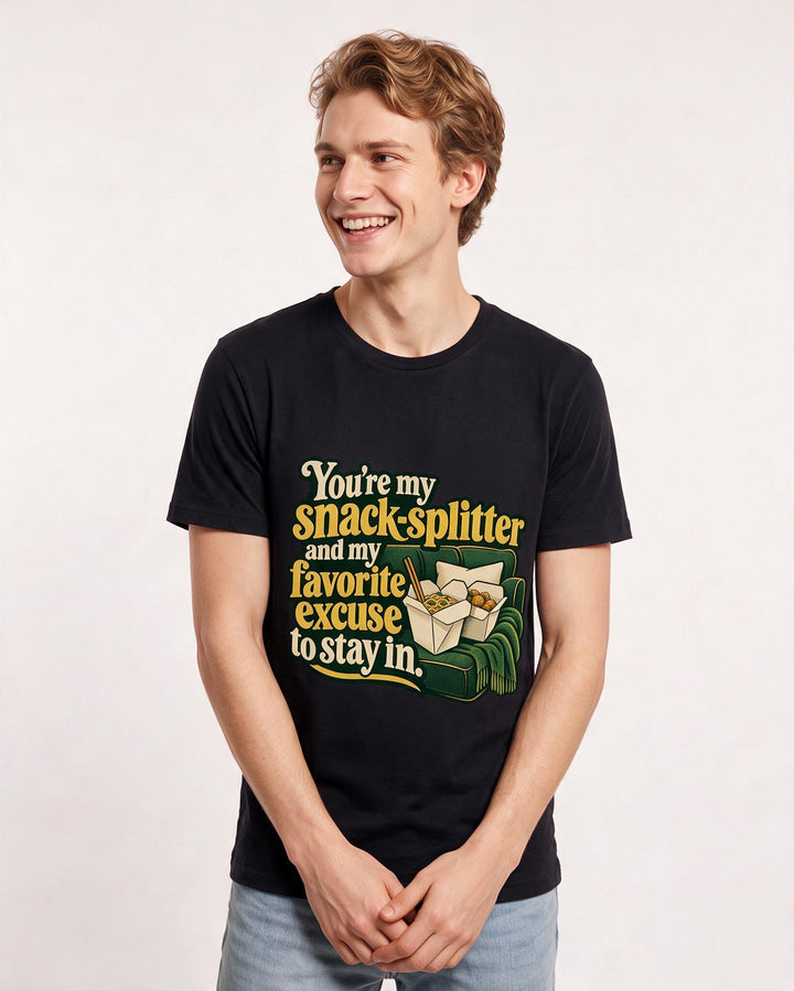 Couples Black T-Shirt for Men – Everyday Expression Graphic Tee product image 1