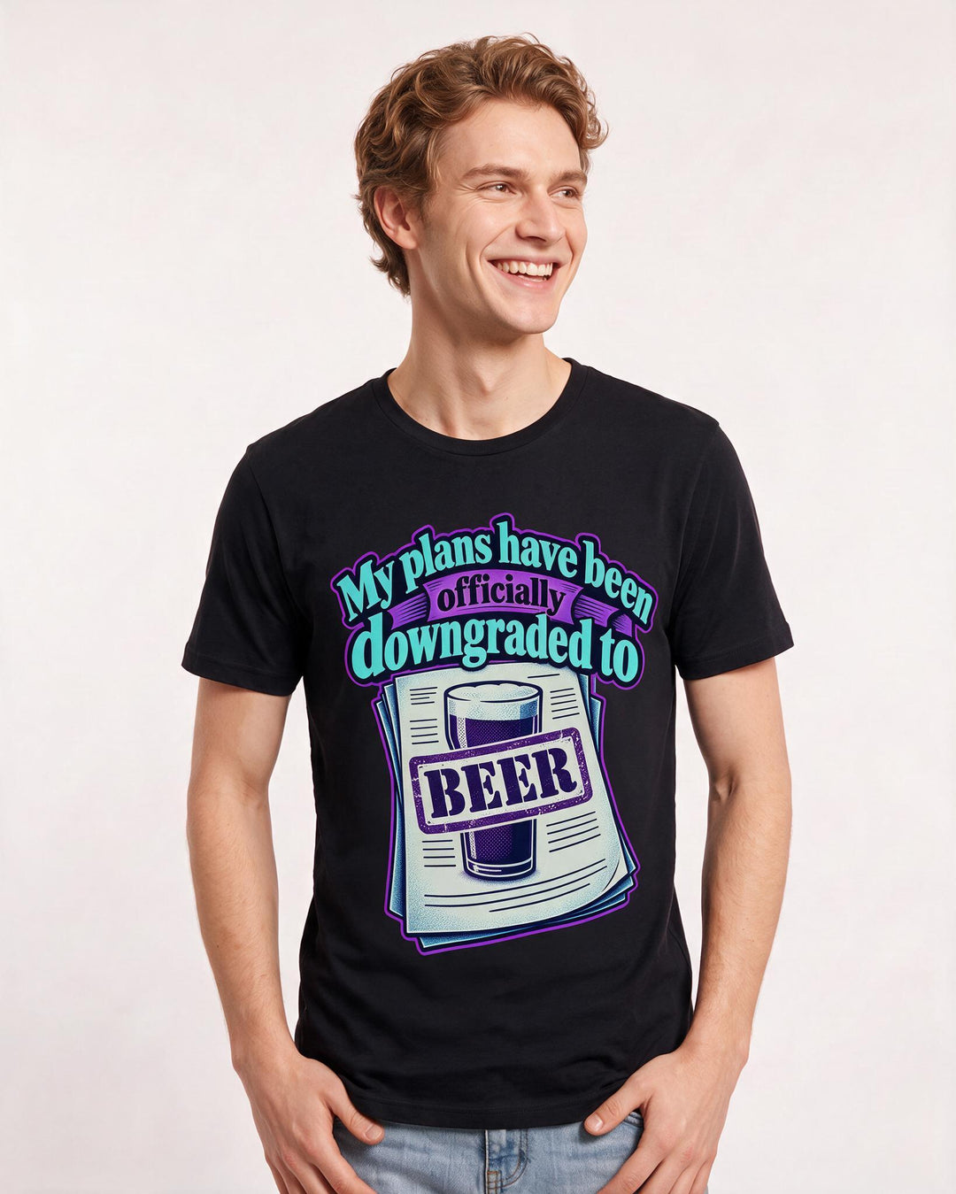 Beer Black T-Shirt for Men – Everyday Expression Graphic Tee product image 1