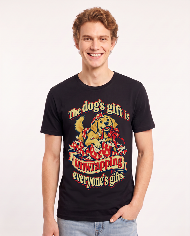 Christmas Black T-Shirt for Men – Holiday Theme Graphic Tee product image 3