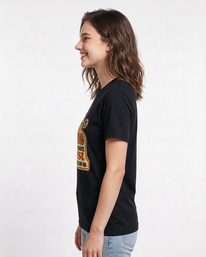 Graphic Women's Black T-Shirt - Grace is the quiet guest who helps product image 2