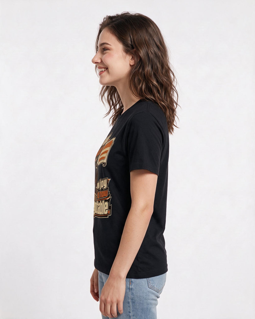 Pride Women's Black T-Shirt – I fought to exist; my joy is now non-negotiable. product image 2