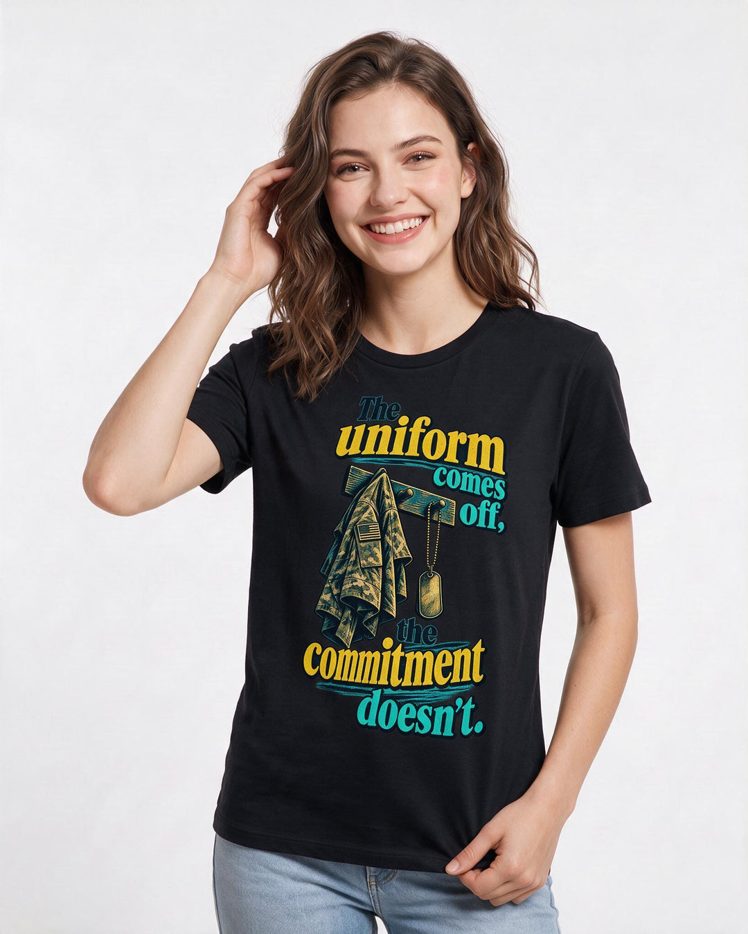 Veteran Black T-Shirt for Women – Everyday Expression Graphic Tee product image 1