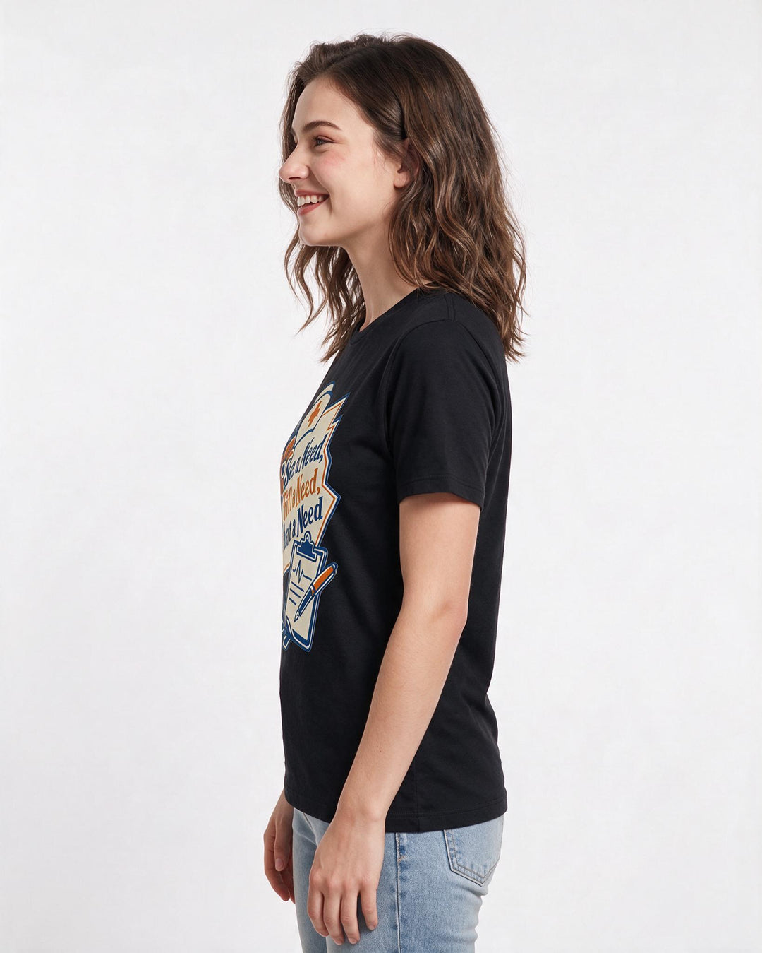 Nurse Gift Women's Black T-Shirt - See a Need, Fill a Need, Chart a product image 2
