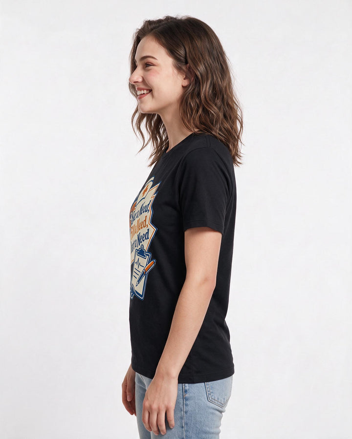 Nurse Gift Women's Black T-Shirt - See a Need, Fill a Need, Chart a product image 2