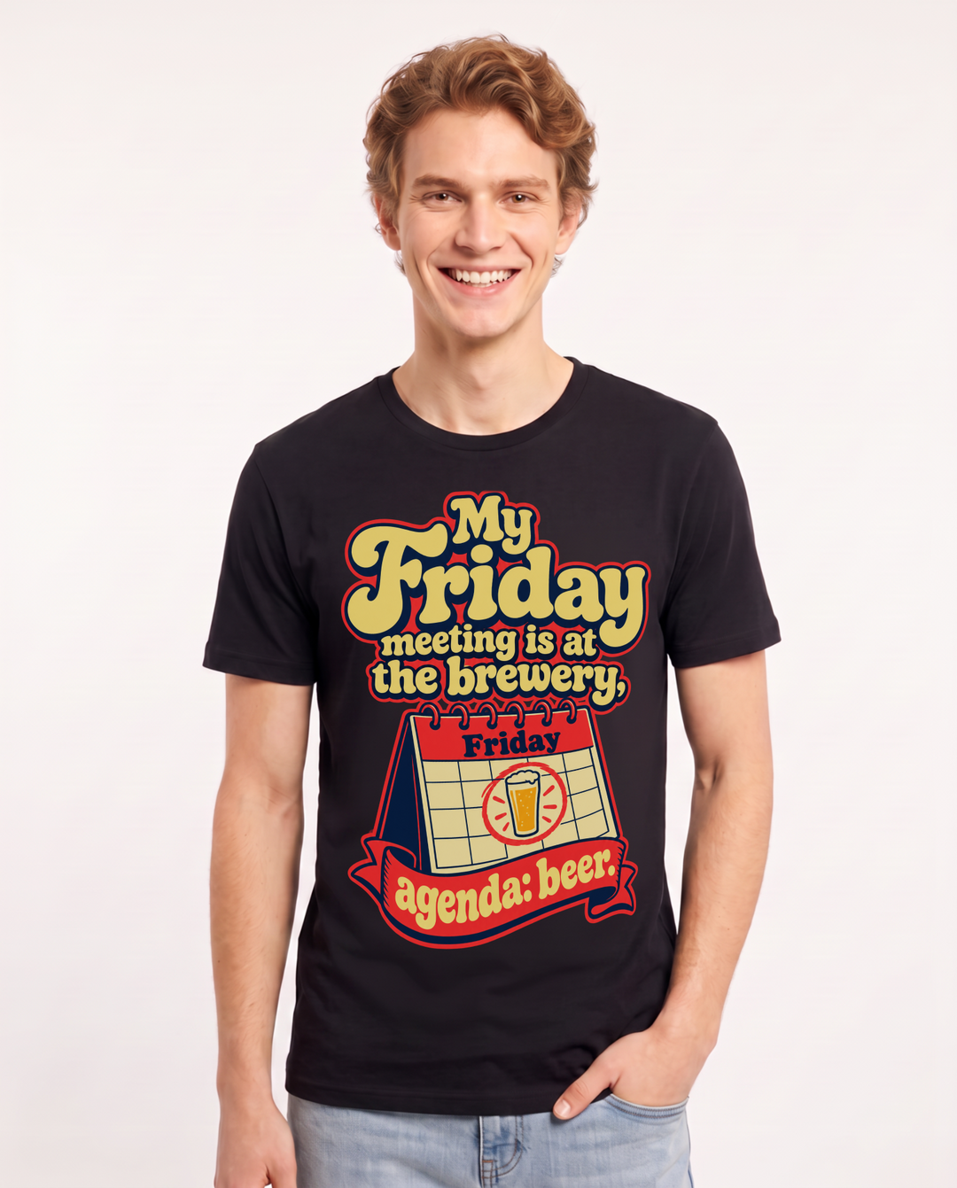 Beer Black T-Shirt for Men – Everyday Expression Graphic Tee product image 3