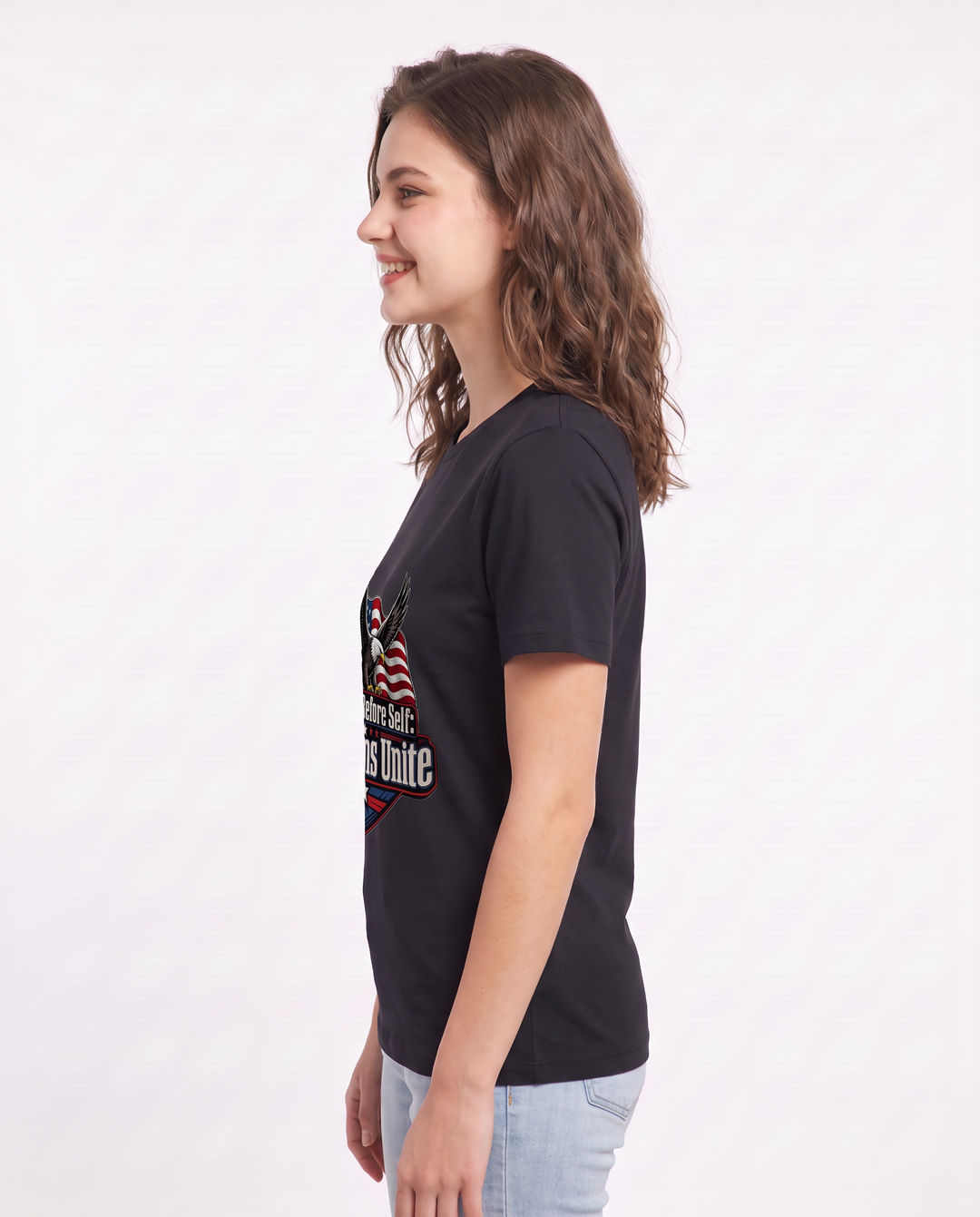 Service Before Self: Veterans Unite Women's Black T-Shirt product image 3