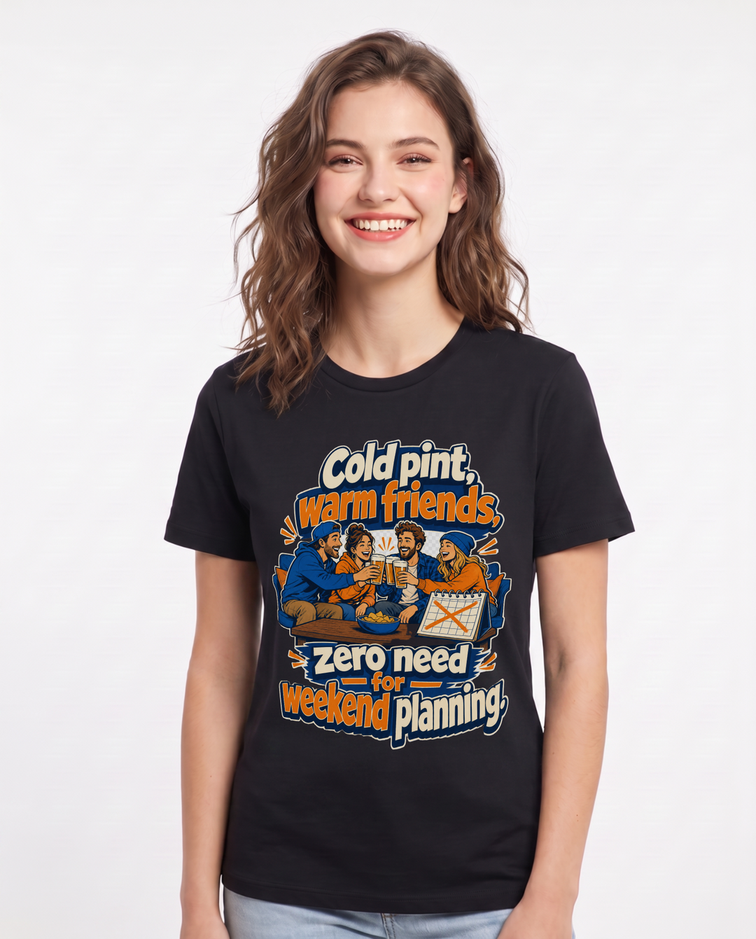 Beer Black T-Shirt for Women – Everyday Expression Graphic Tee product image 3