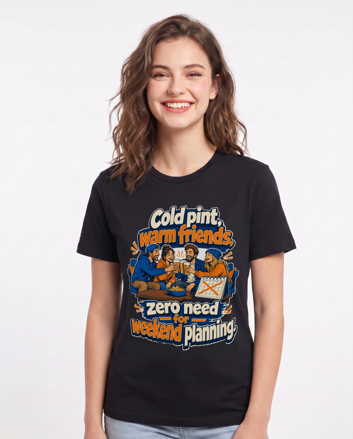Beer Black T-Shirt for Women – Everyday Expression Graphic Tee product image 3