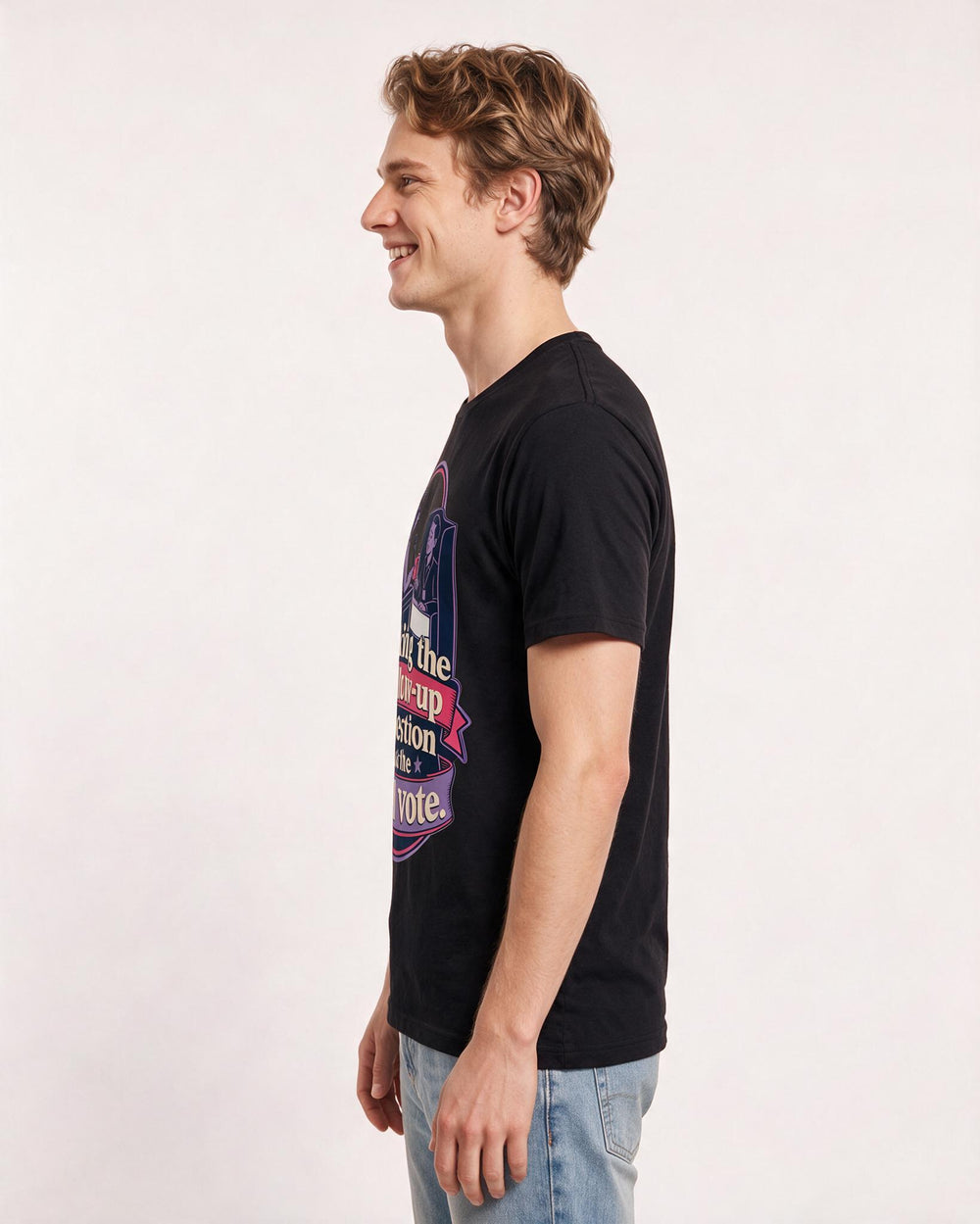 Political Statement Black T-Shirt for Men – Everyday Expression Graphic Tee product image 2