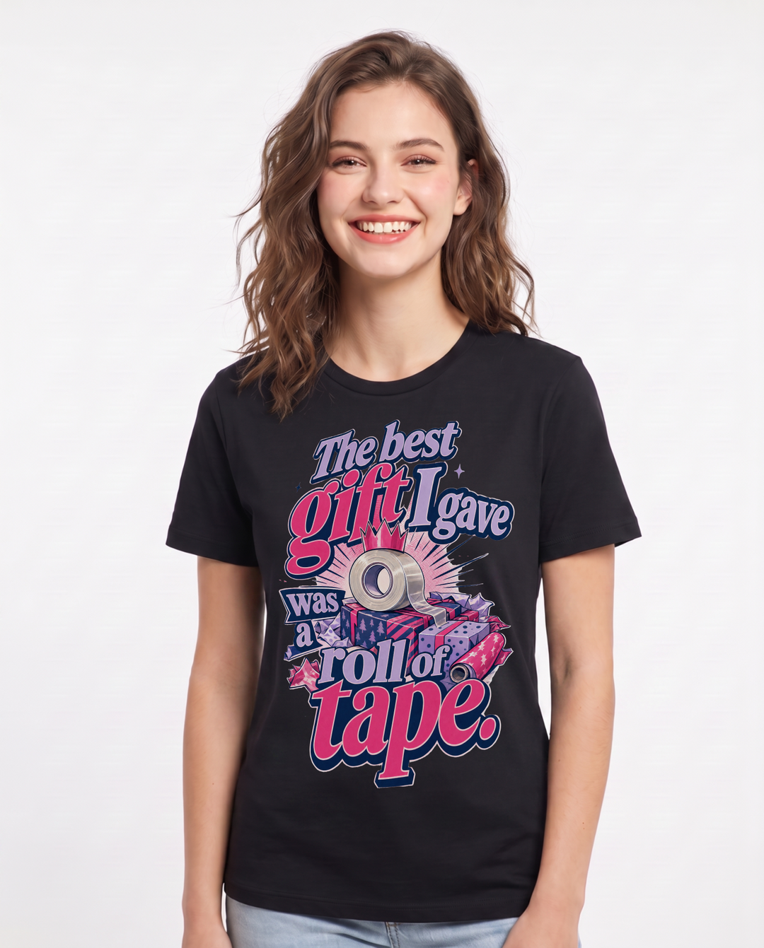 Christmas Black T-Shirt for Women – Holiday Theme Graphic Tee product image 1