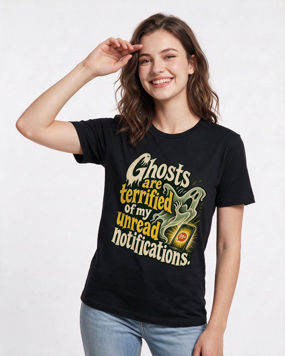 Halloween Black T-Shirt for Women – Halloween Theme Graphic Tee product image 1