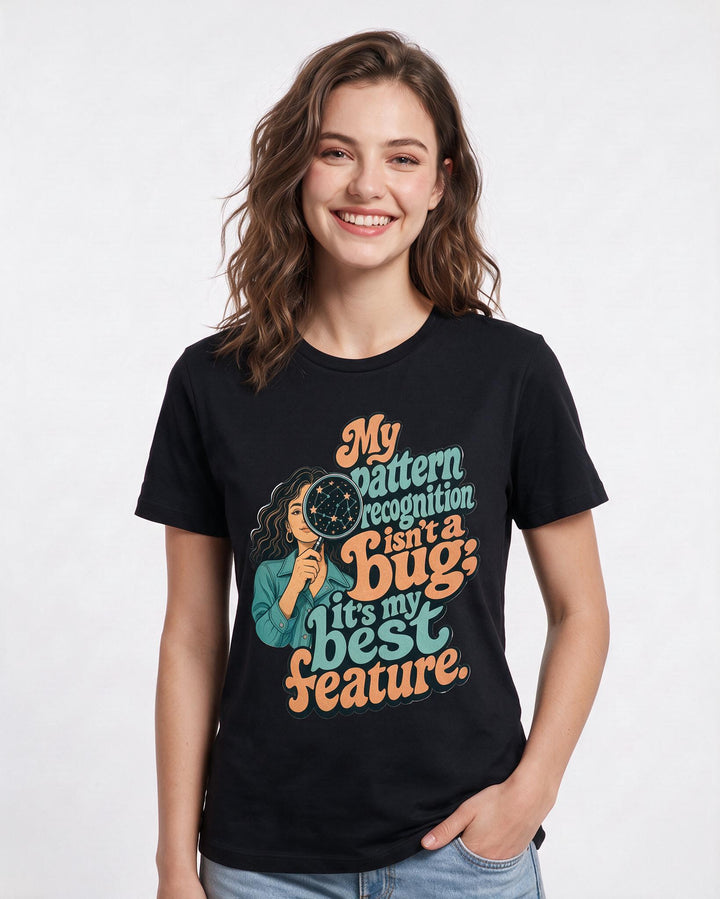 Neurodiversity Black T-Shirt for Women – Everyday Expression Graphic Tee product image 1
