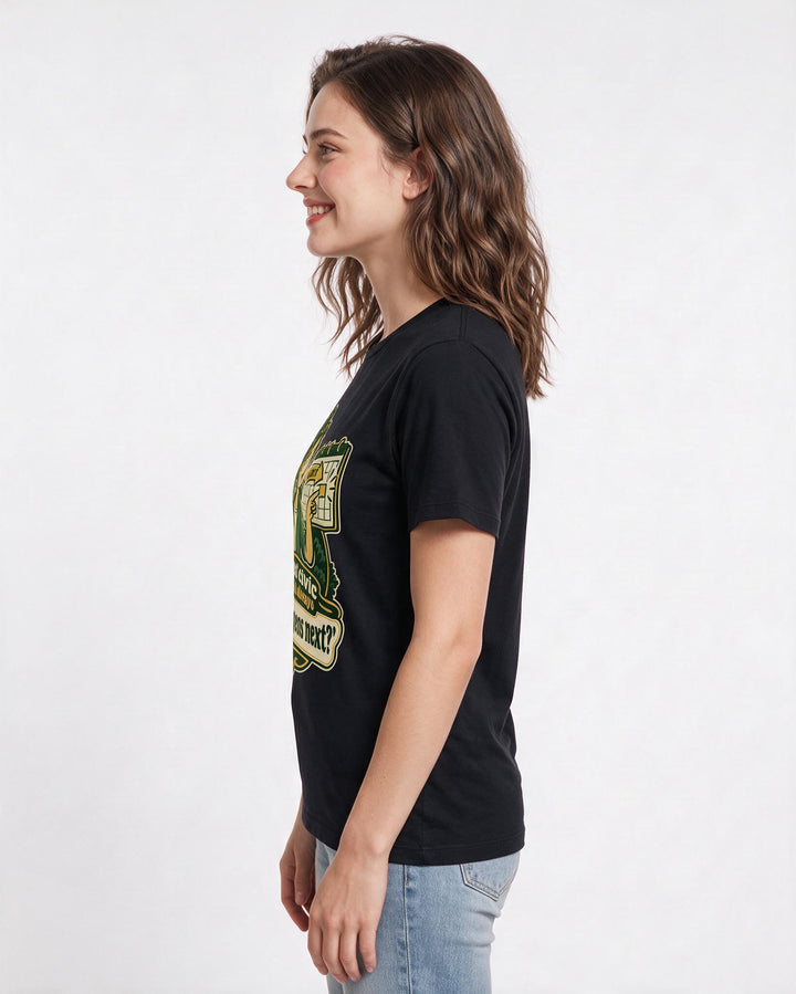 Political Statement Black T-Shirt for Women – Everyday Expression Graphic Tee product image 2