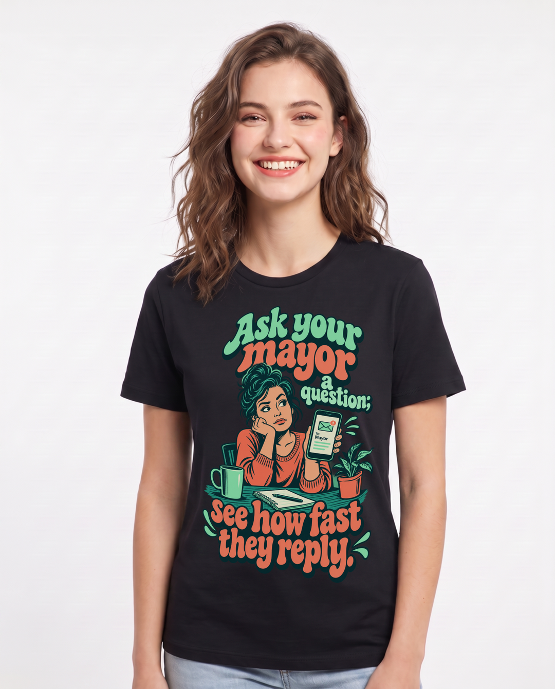 Political Statement Black T-Shirt for Women – Everyday Expression Graphic Tee product image 3