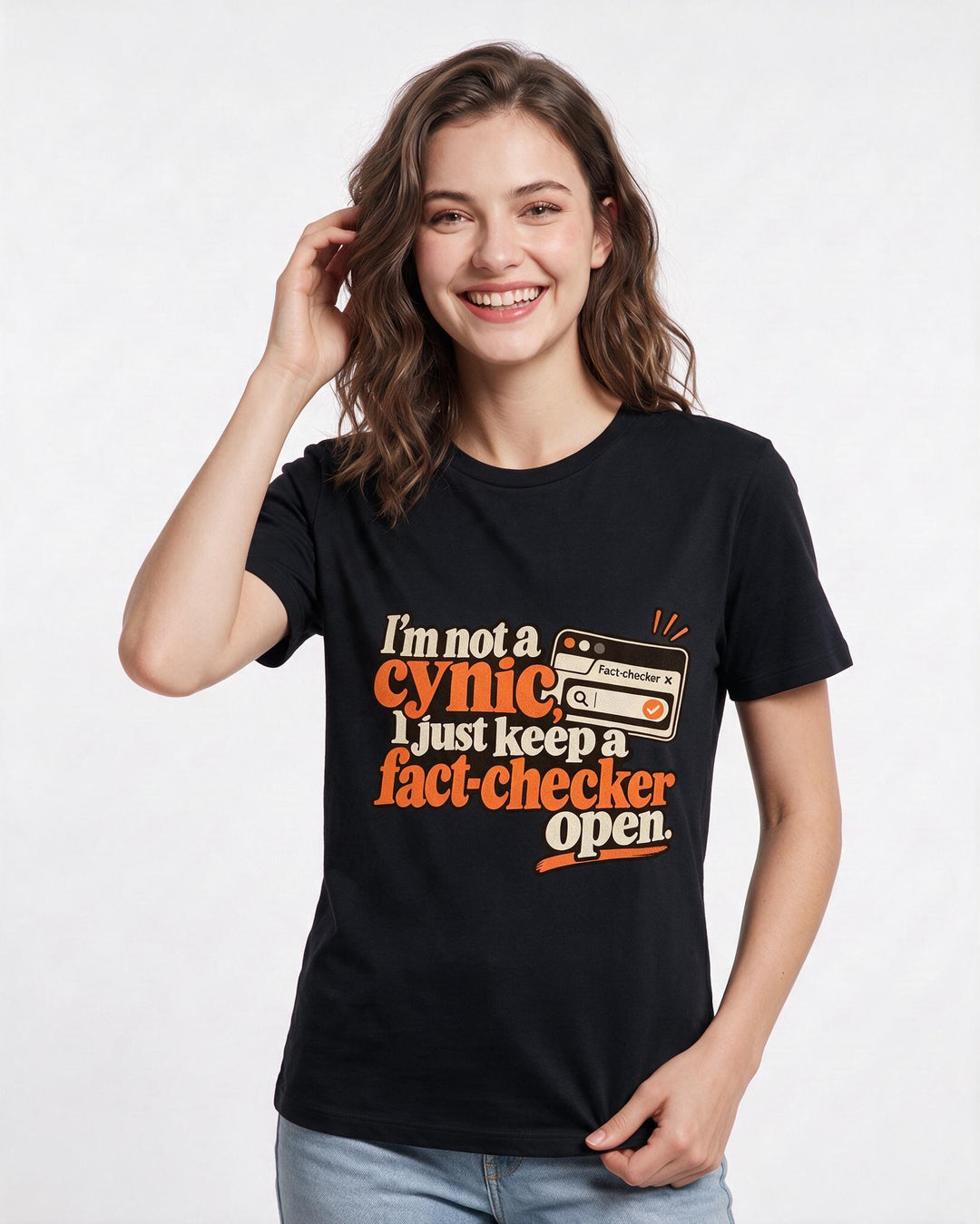 Political Statement Black T-Shirt for Women – Everyday Expression Graphic Tee product image 1