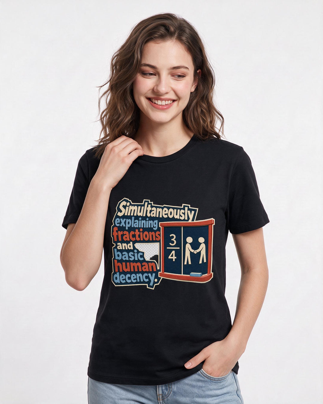 Teacher Black T-Shirt for Women – Everyday Expression Graphic Tee product image 1