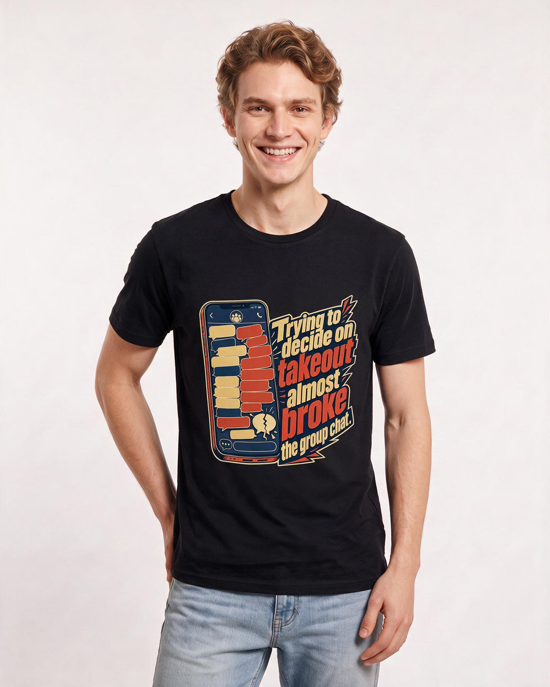 Meme Black T-Shirt for Men – Everyday Expression Graphic Tee product image 3