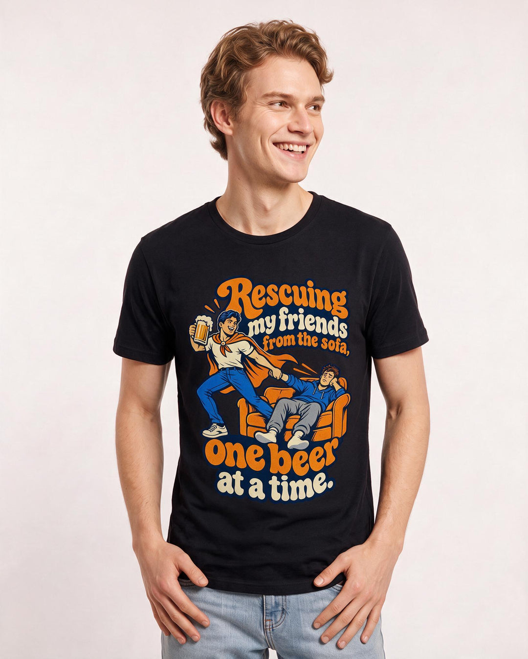 Beer Black T-Shirt for Men – Everyday Expression Graphic Tee product image 1