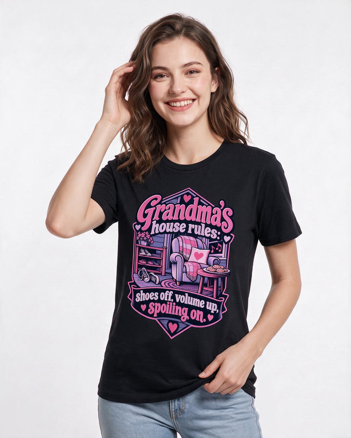 Grandparent Black T-Shirt for Women – Everyday Expression Graphic Tee product image 1