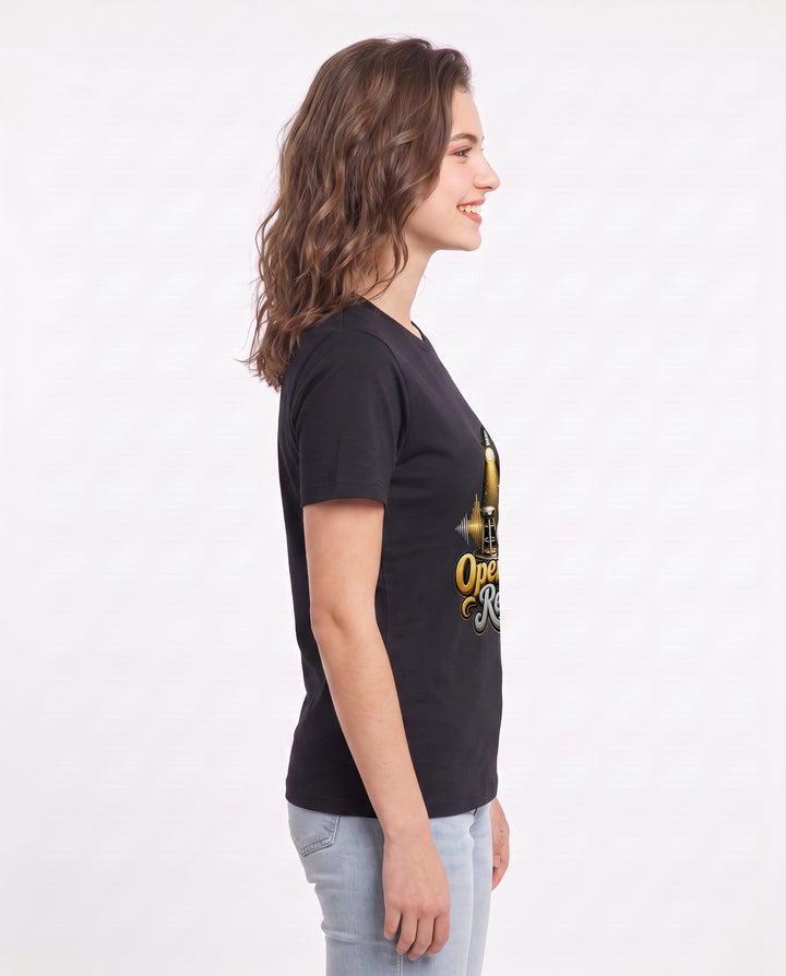 Open Mic Ready Women's Black T-Shirt product image 3