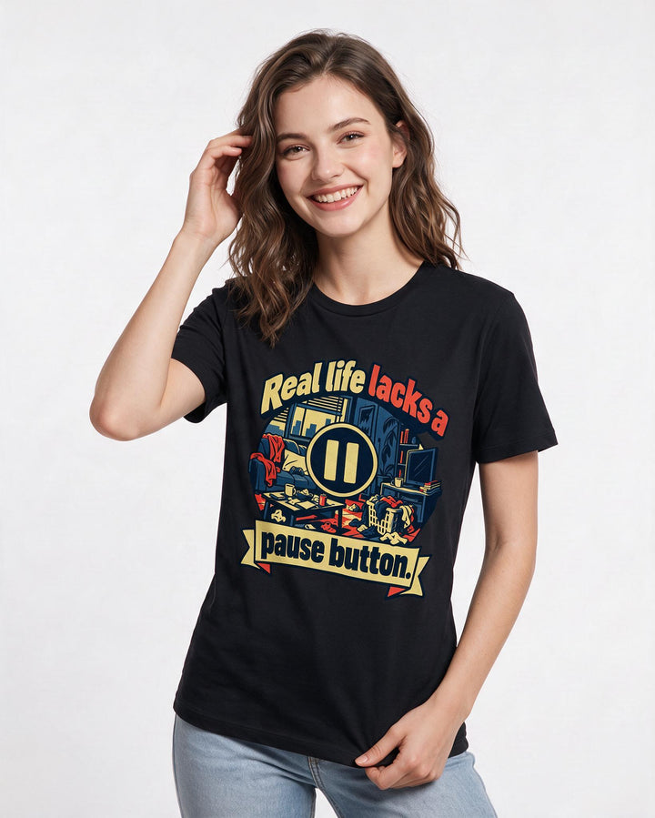 Gaming Black T-Shirt for Women – Game Night Graphic Tee product image 1
