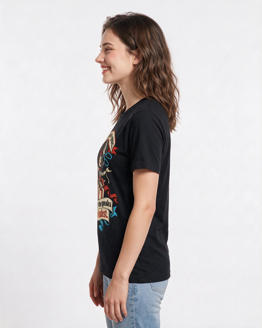 Political Statement Black T-Shirt for Women – Everyday Expression Graphic Tee product image 2