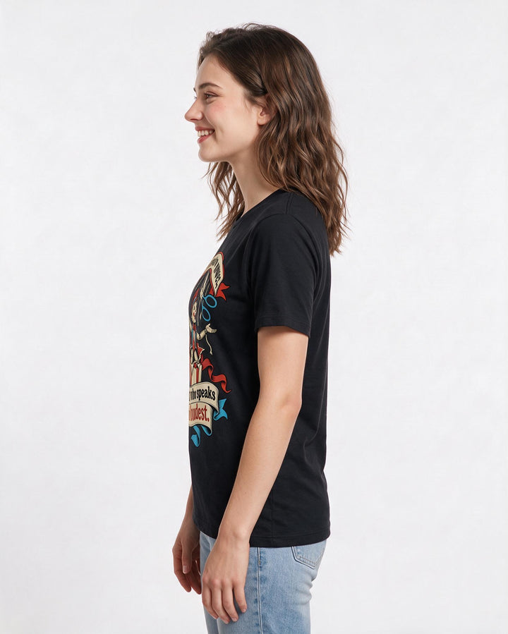 Political Statement Black T-Shirt for Women – Everyday Expression Graphic Tee product image 2