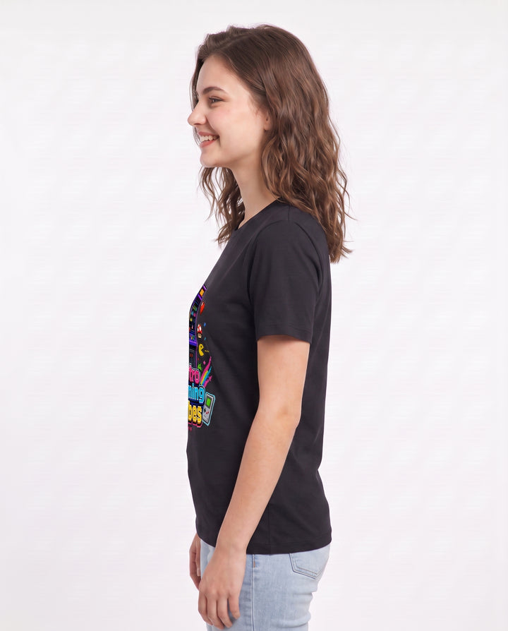 Retro Gaming Vibes Women's Black T-Shirt product image 3