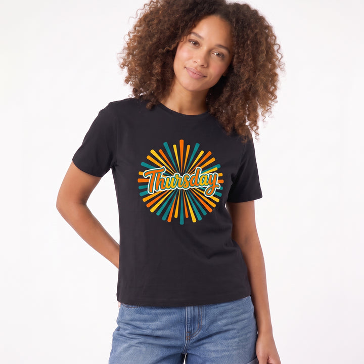 Vibrant Thursday Sunburst Black T-Shirt product photo 2