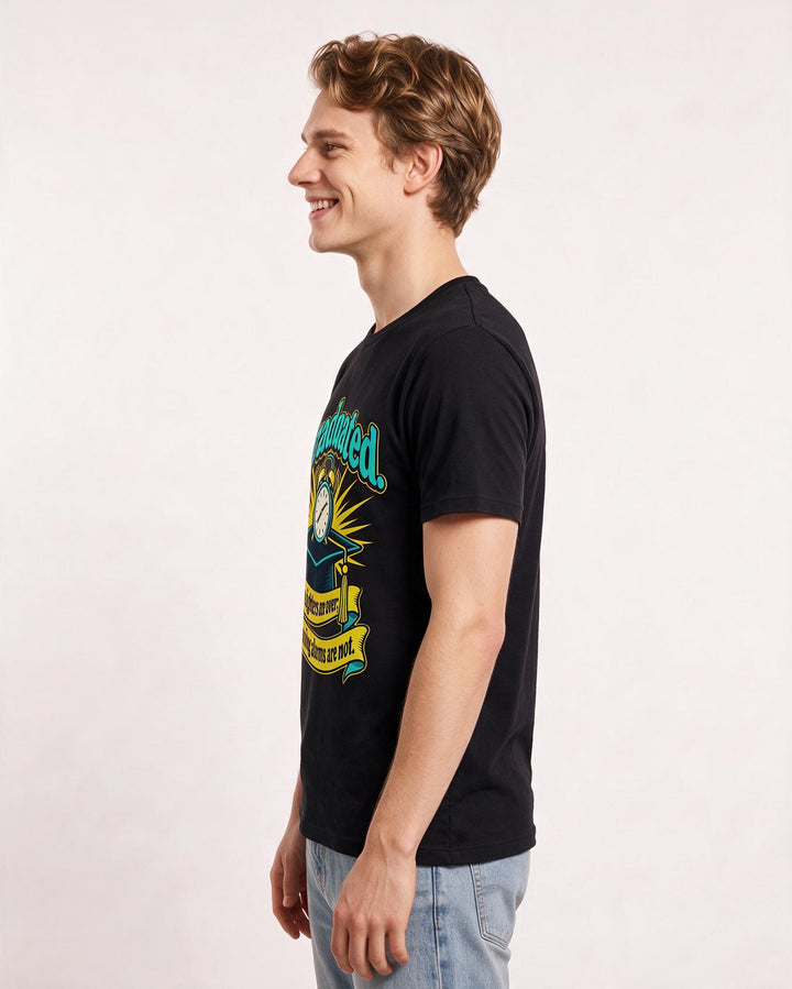 Graduation Black T-Shirt for Men – Everyday Expression Graphic Tee product image 2