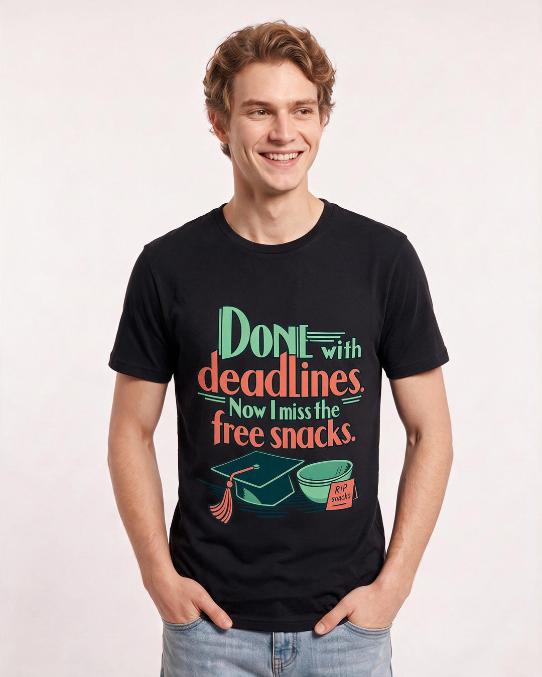 Graduation Black T-Shirt for Men – Everyday Expression Graphic Tee product image 1