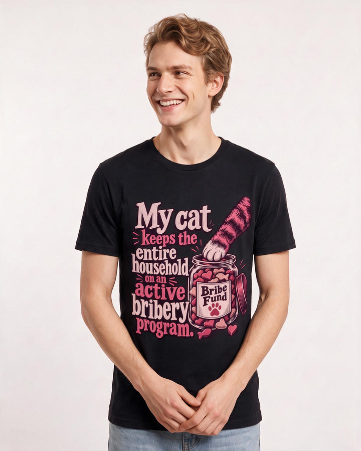 Cat Lover Black T-Shirt for Men – Everyday Expression Graphic Tee product image 1
