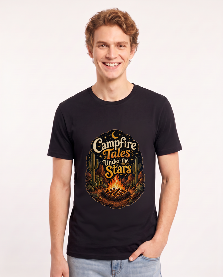 Campfire Tales Under the Stars Men's Black T-Shirt product image 2