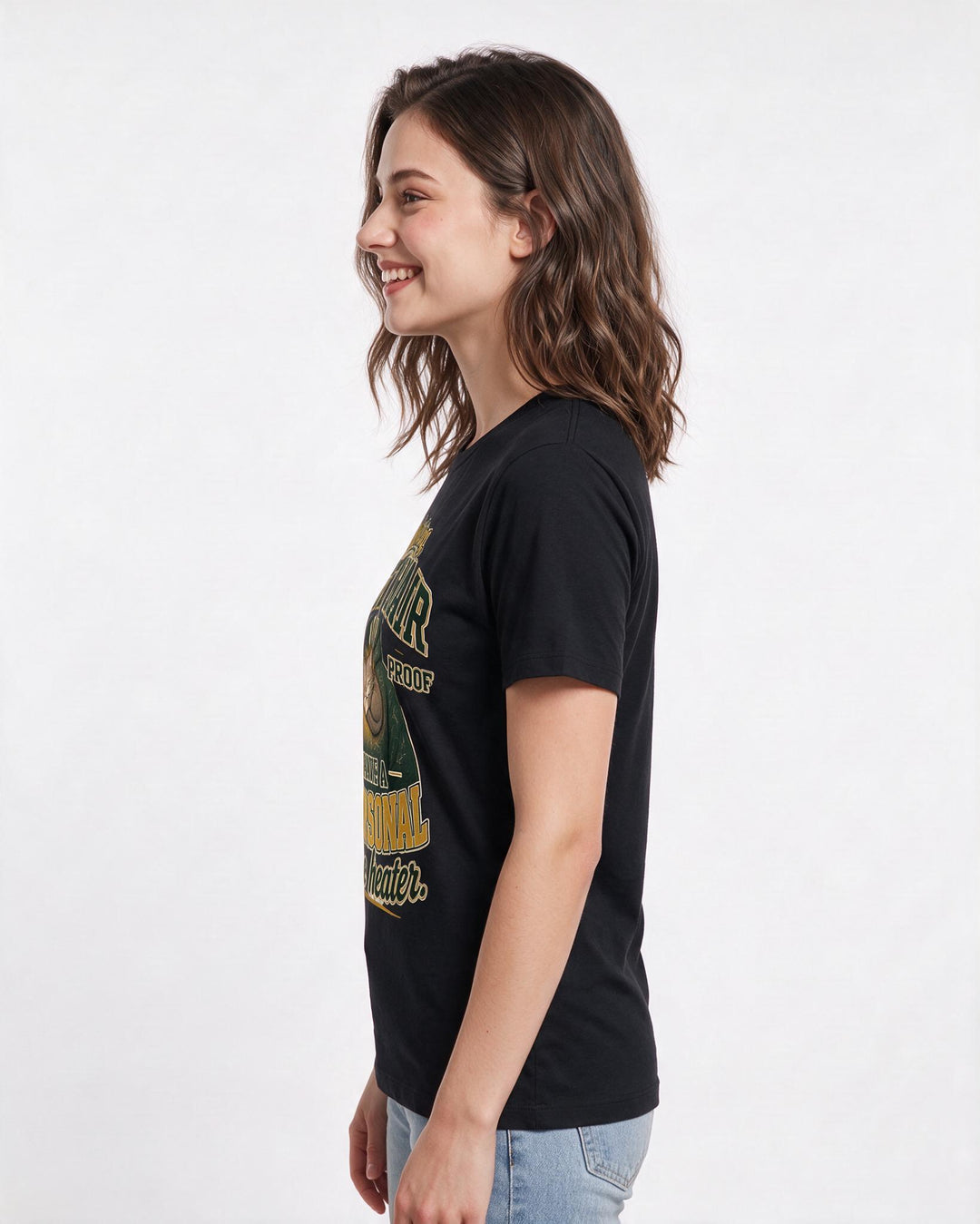 Cat Lover Black T-Shirt for Women – Everyday Expression Graphic Tee product image 2